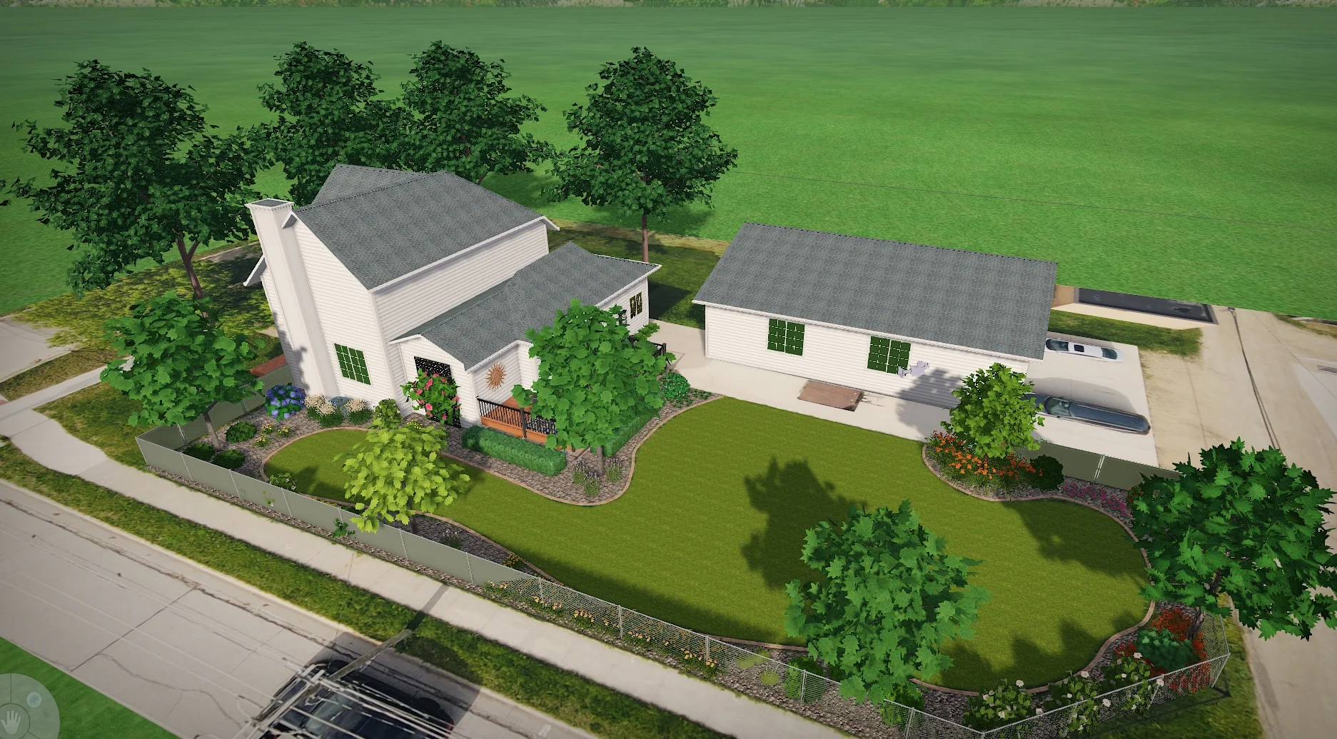 3D landscape design rendering front yard by Landforms Design Inc Iowa