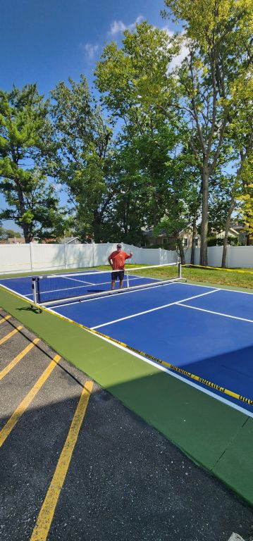 Backyard Sports Center pickleball court project by Landforms Design Inc