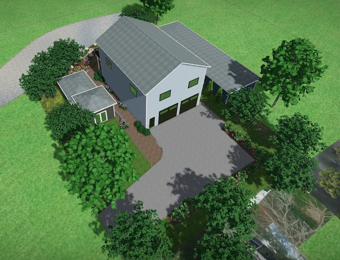 3D front yard landscape design — Landforms Design Inc Iowa