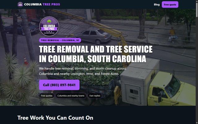 Columbia Tree Pros website preview