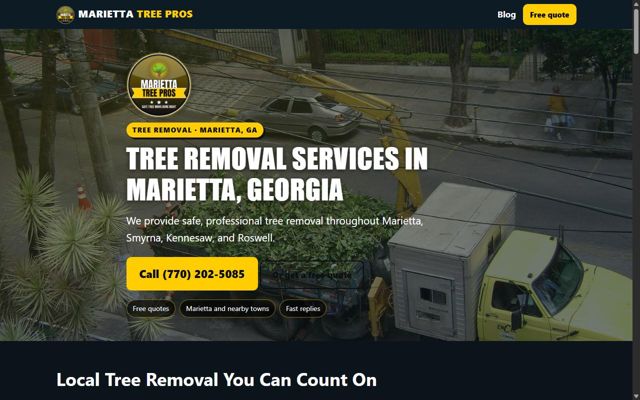Marietta Tree Pros website preview