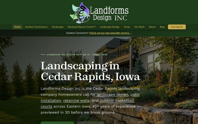 Landforms USA website preview
