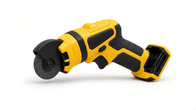 A compact yellow and black cut-off tool with a small 3-inch wheel
